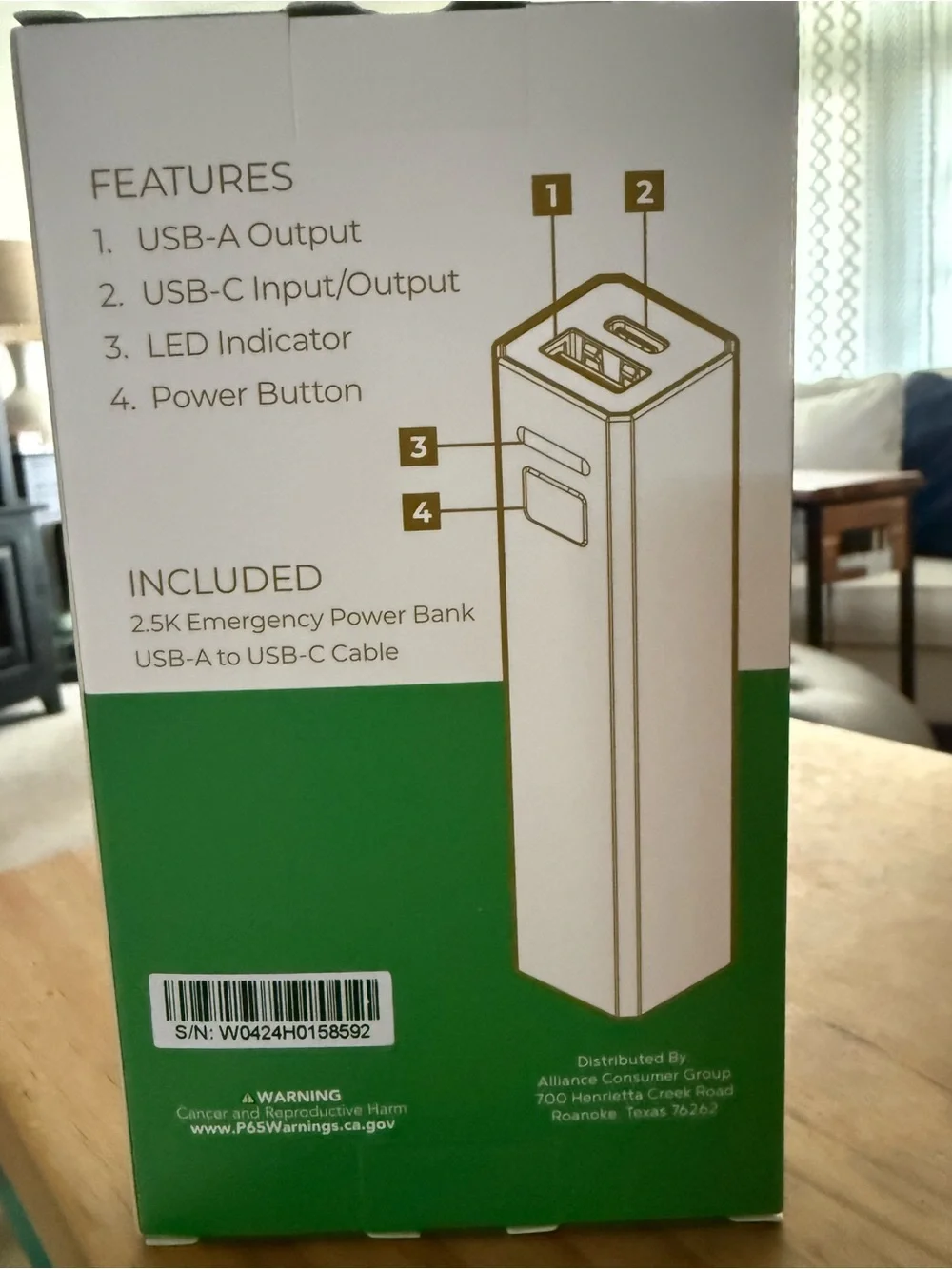 Halo 2.5K Emergency Power Bank in Green